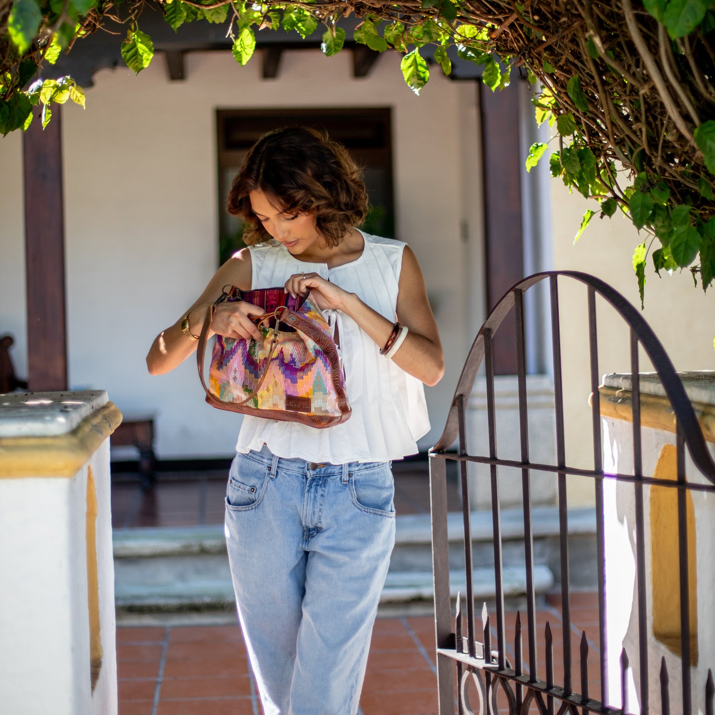 SMALL PENELOPE BAG - H&S MOON & STARS - HONEY - NO. 18383