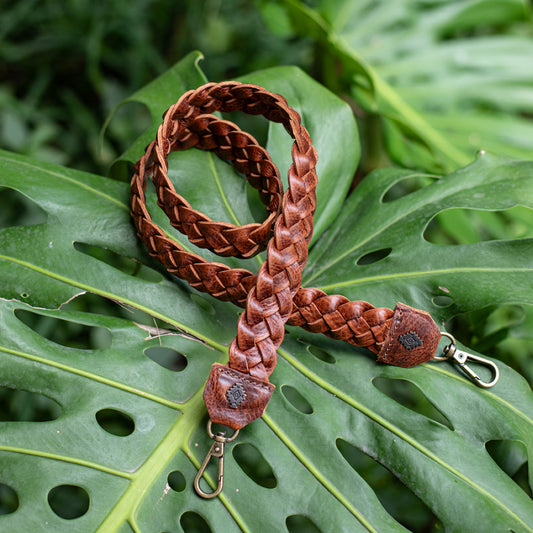 BRAIDED CROSSBODY STRAP - HONEY