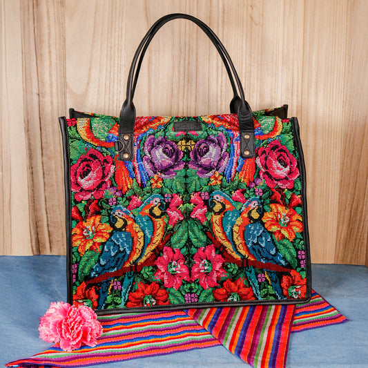PERFECT TRAVEL TOTE - OOAK HUIPIL - BLACK - NO. 16377