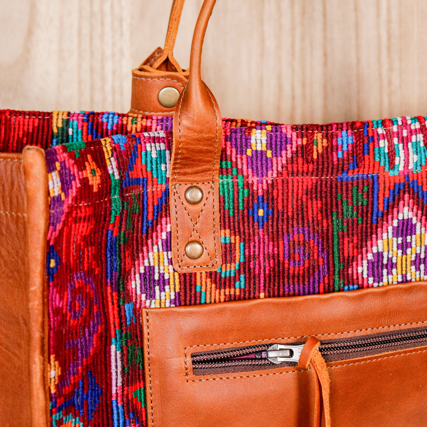 PERFECT TRAVEL TOTE - OOAK HUIPIL - CAFE - NO. 16383