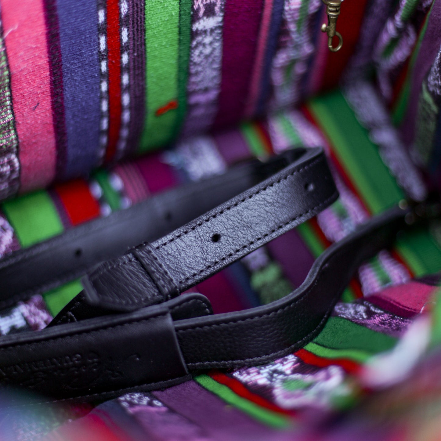 PERFECT TRAVEL TOTE - OOAK HUIPIL - BLACK - NO. 18699