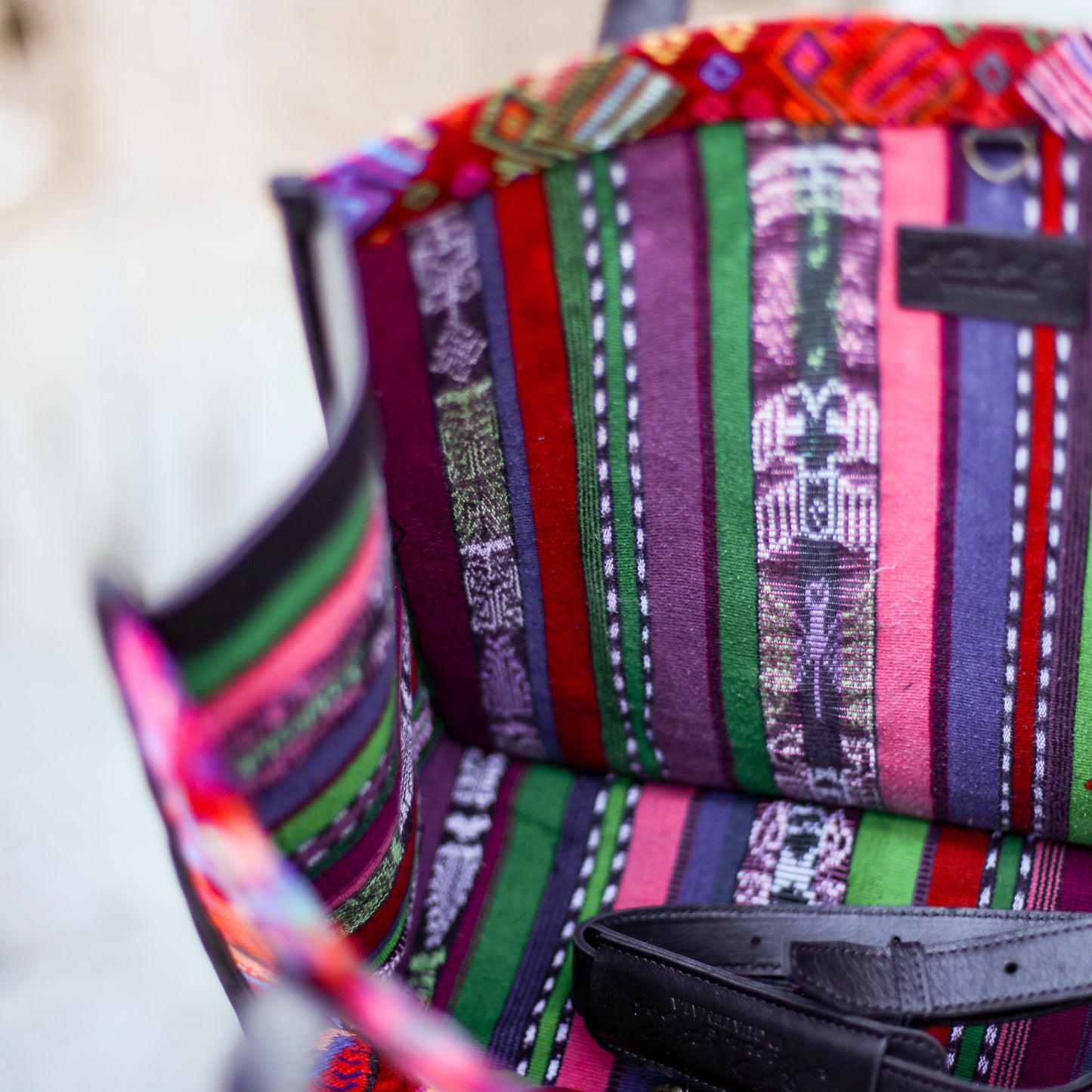 PERFECT TRAVEL TOTE - OOAK HUIPIL - BLACK - NO. 18699