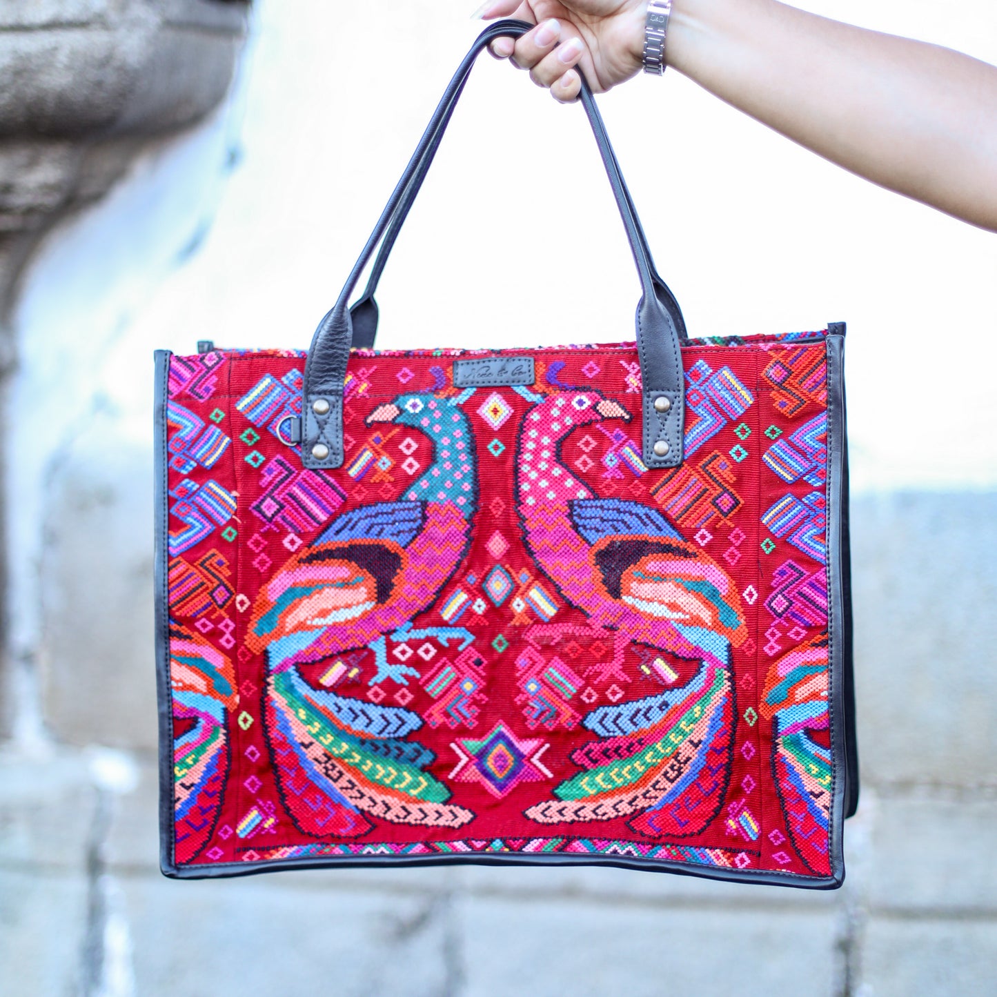 PERFECT TRAVEL TOTE - OOAK HUIPIL - BLACK - NO. 18699
