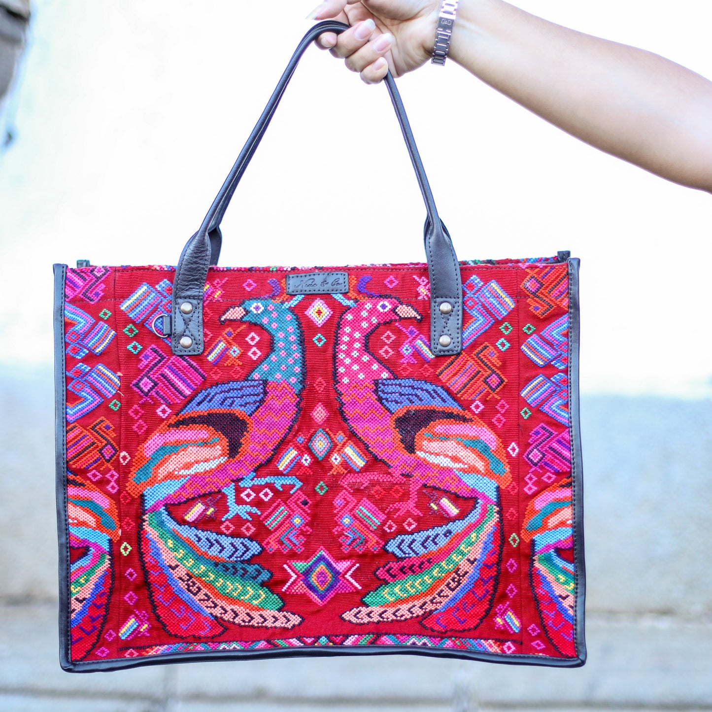 PERFECT TRAVEL TOTE - OOAK HUIPIL - BLACK - NO. 18699