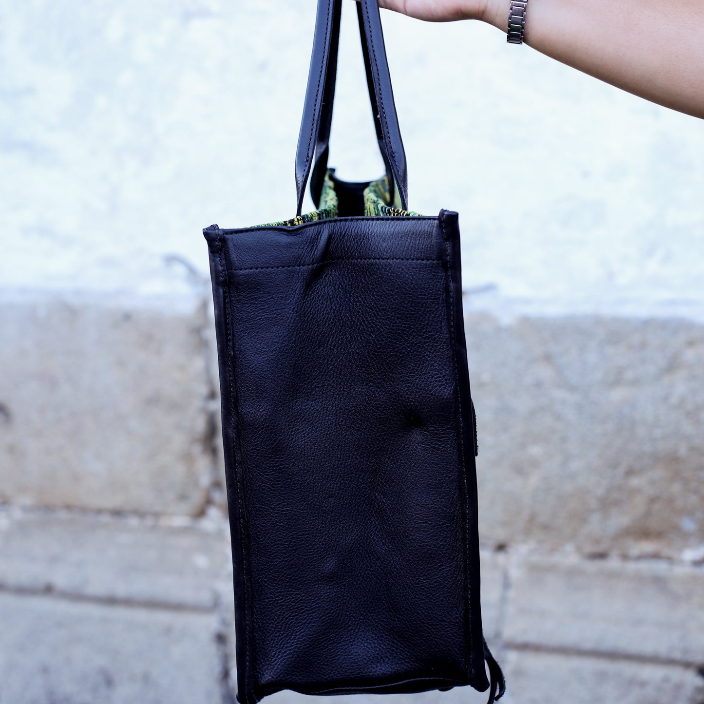 PERFECT TRAVEL TOTE - OOAK HUIPIL - BLACK - NO. 18697