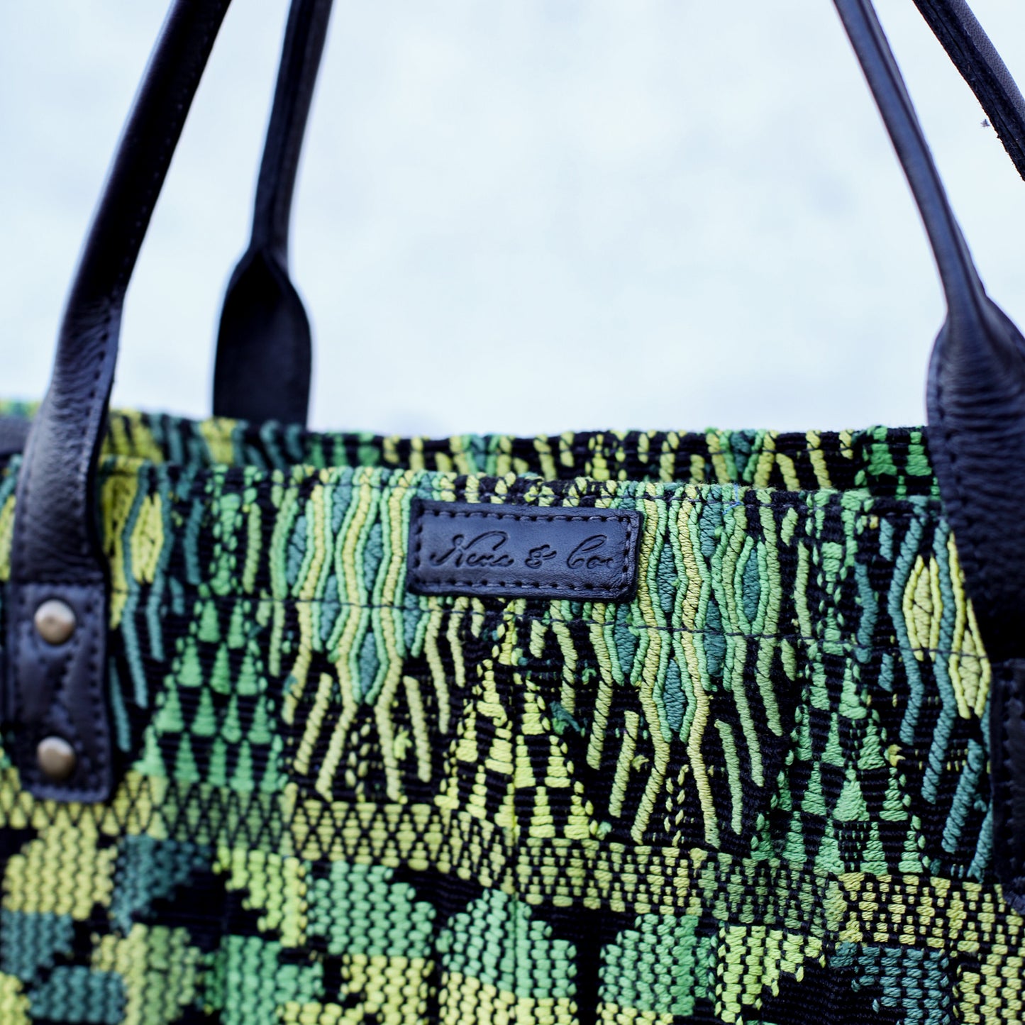 PERFECT TRAVEL TOTE - OOAK HUIPIL - BLACK - NO. 18697