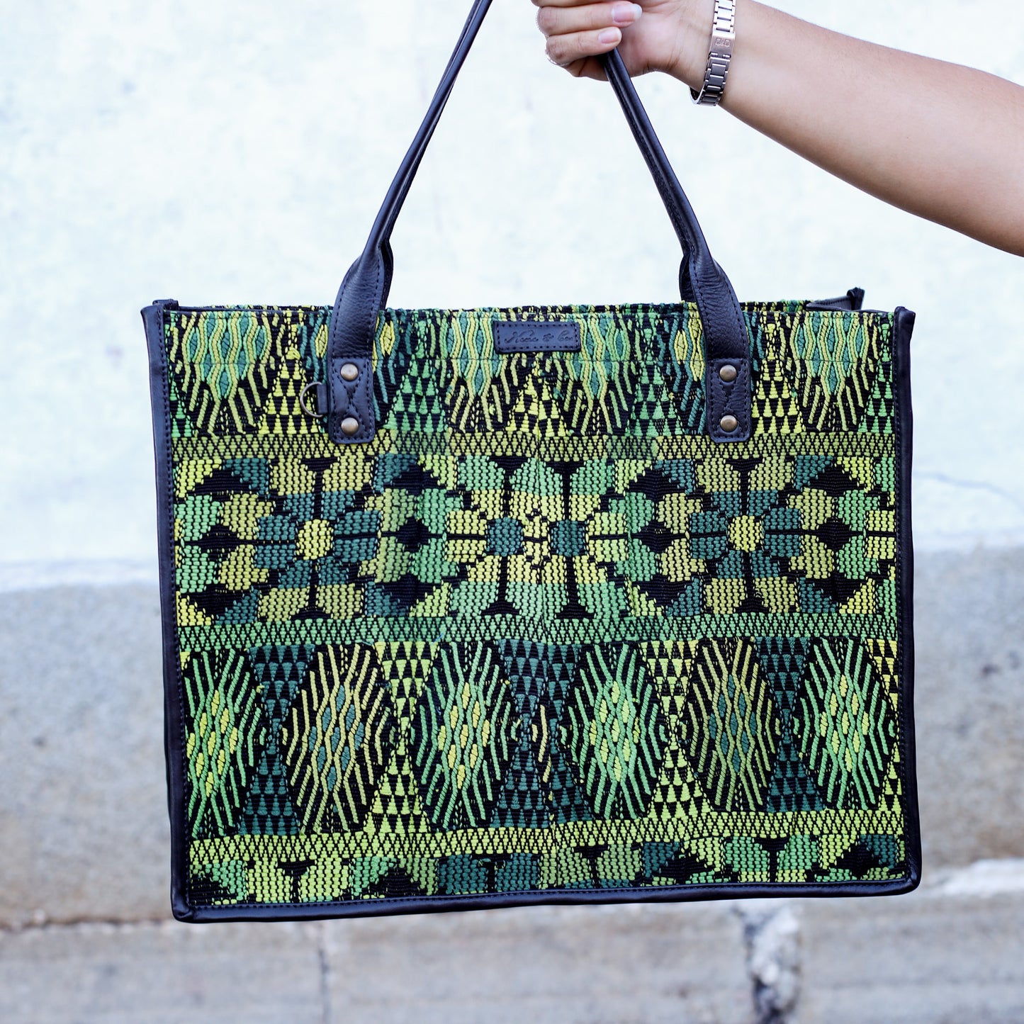 PERFECT TRAVEL TOTE - OOAK HUIPIL - BLACK - NO. 18697