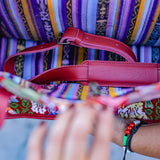PERFECT TRAVEL TOTE - OOAK HUIPIL - CHILI PEPPER - NO. 18703