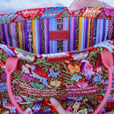 PERFECT TRAVEL TOTE - OOAK HUIPIL - CHILI PEPPER - NO. 18703