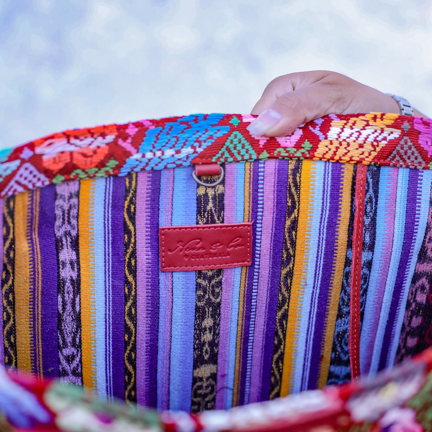 PERFECT TRAVEL TOTE - OOAK HUIPIL - CHILI PEPPER - NO. 18703