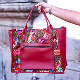 PERFECT TRAVEL TOTE - OOAK HUIPIL - CHILI PEPPER - NO. 18703
