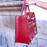 PERFECT TRAVEL TOTE - OOAK HUIPIL - CHILI PEPPER - NO. 18703