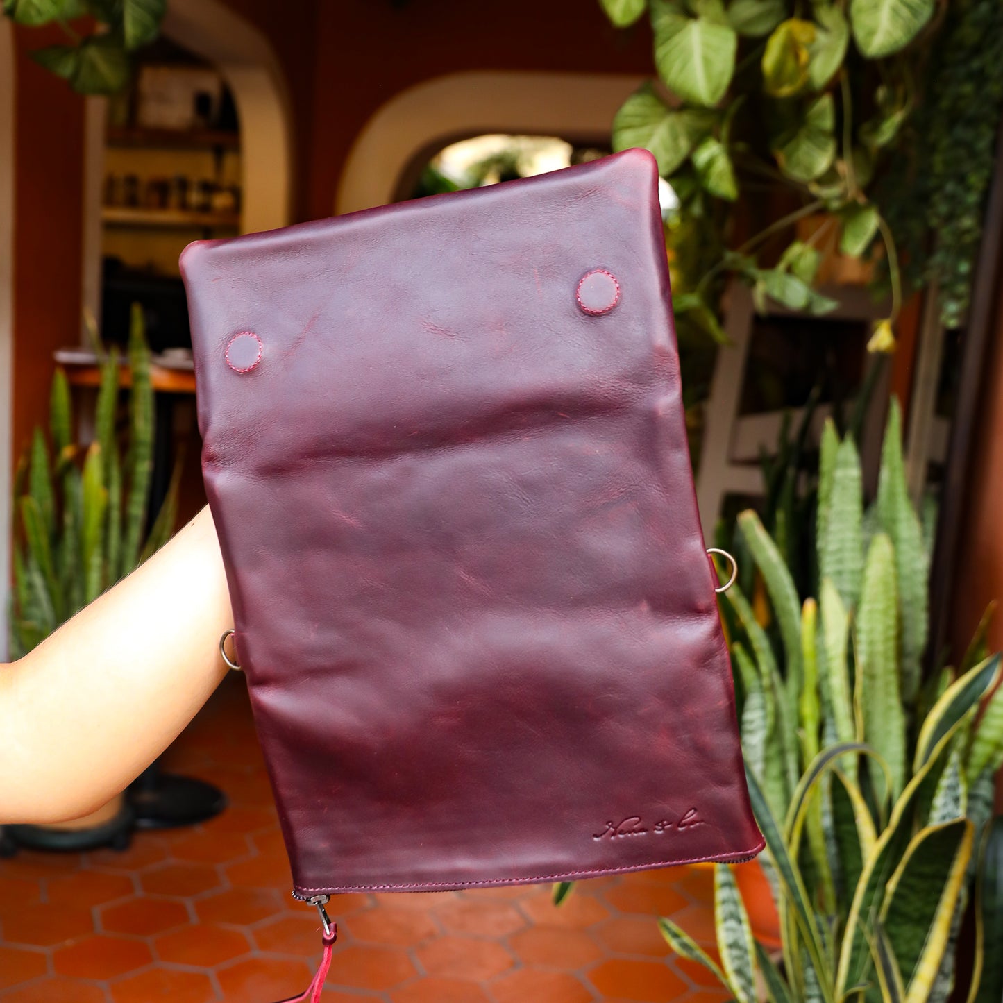 TRI-FOLD WALLET - FULL LEATHER - VINO TINTO
