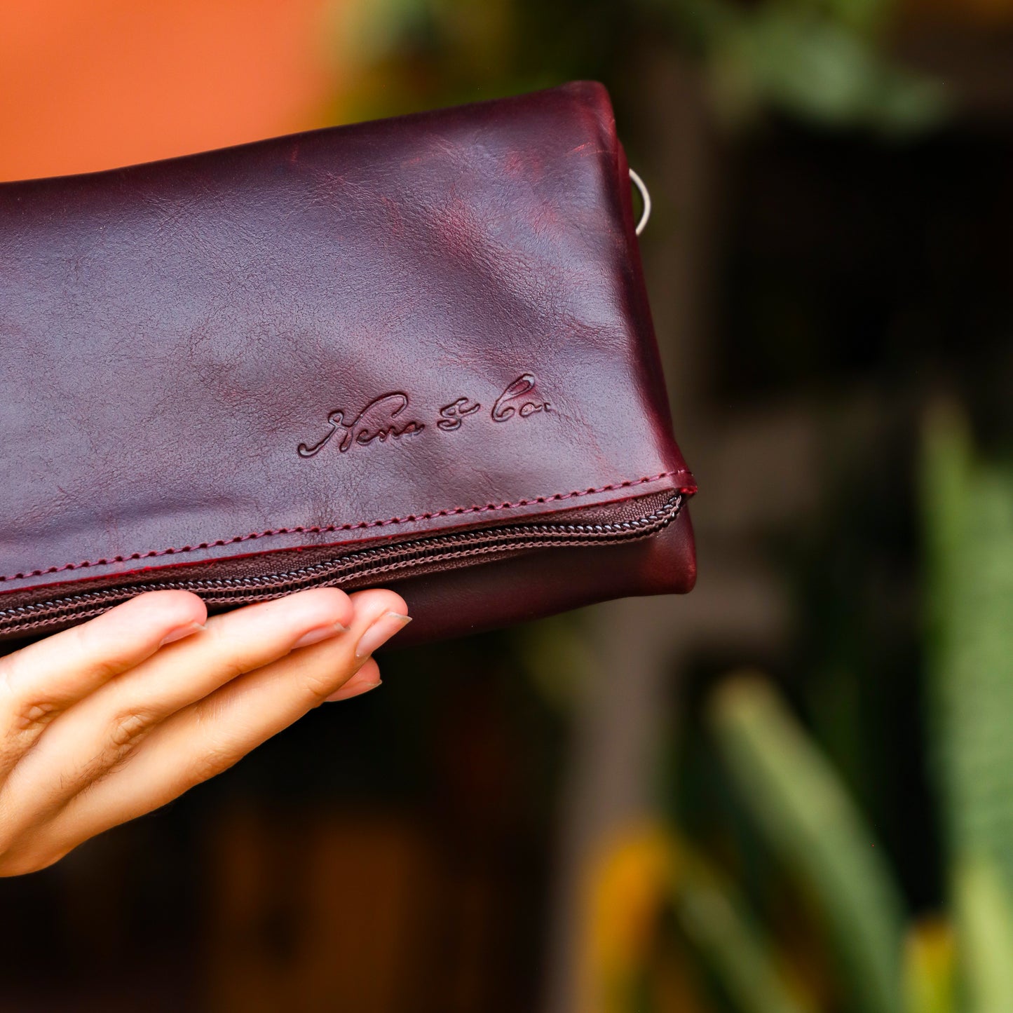 TRI-FOLD WALLET - FULL LEATHER - VINO TINTO