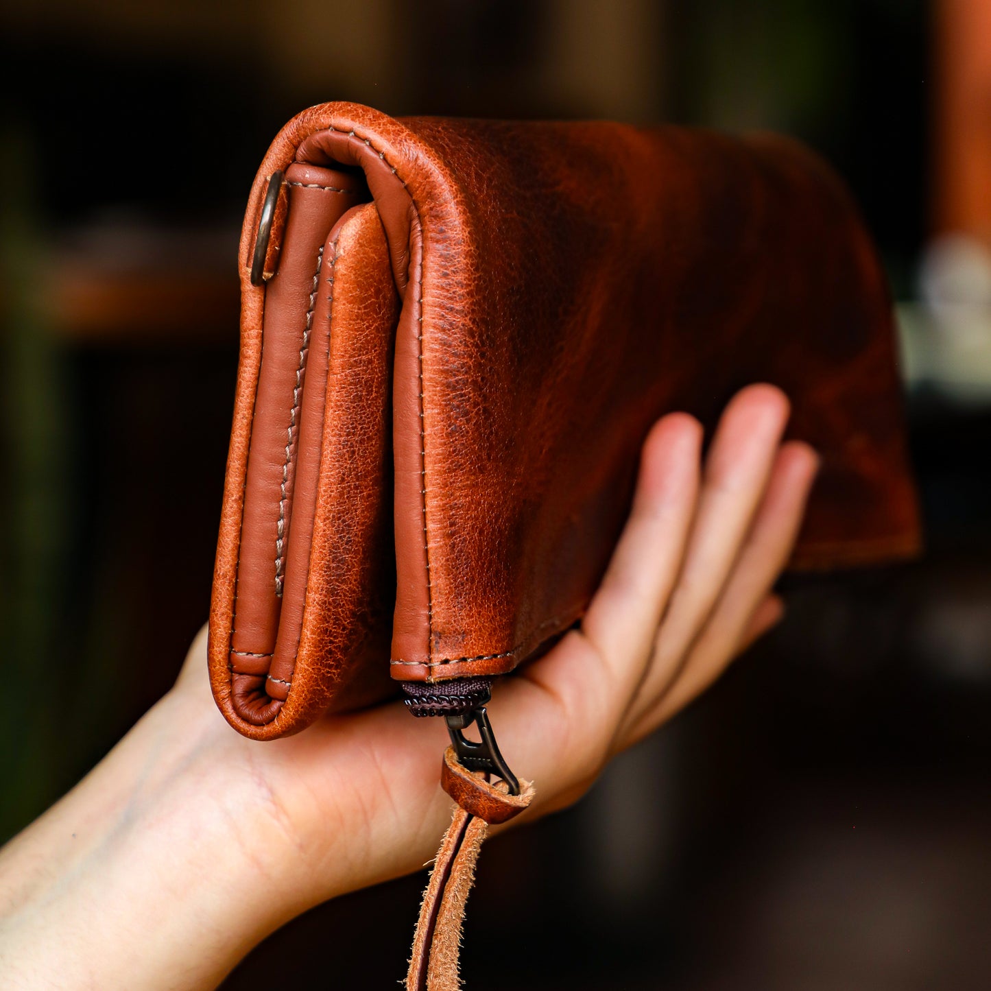 TRI-FOLD WALLET - FULL LEATHER - HONEY
