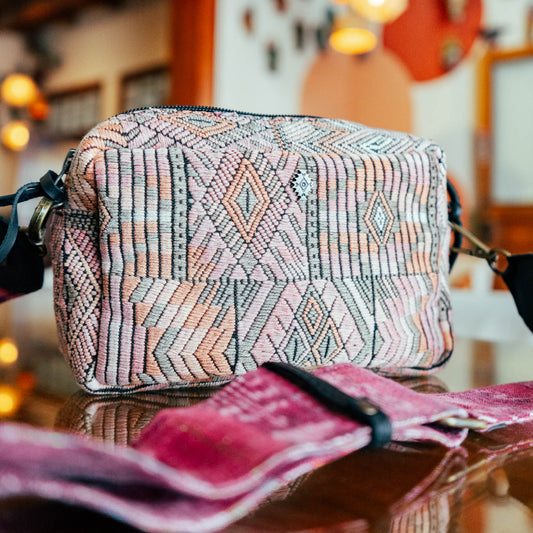 WANDER CROSSBODY BAG + STRAP SET - OOAK HUIPIL & CORTE - BLACK - NO. 15719