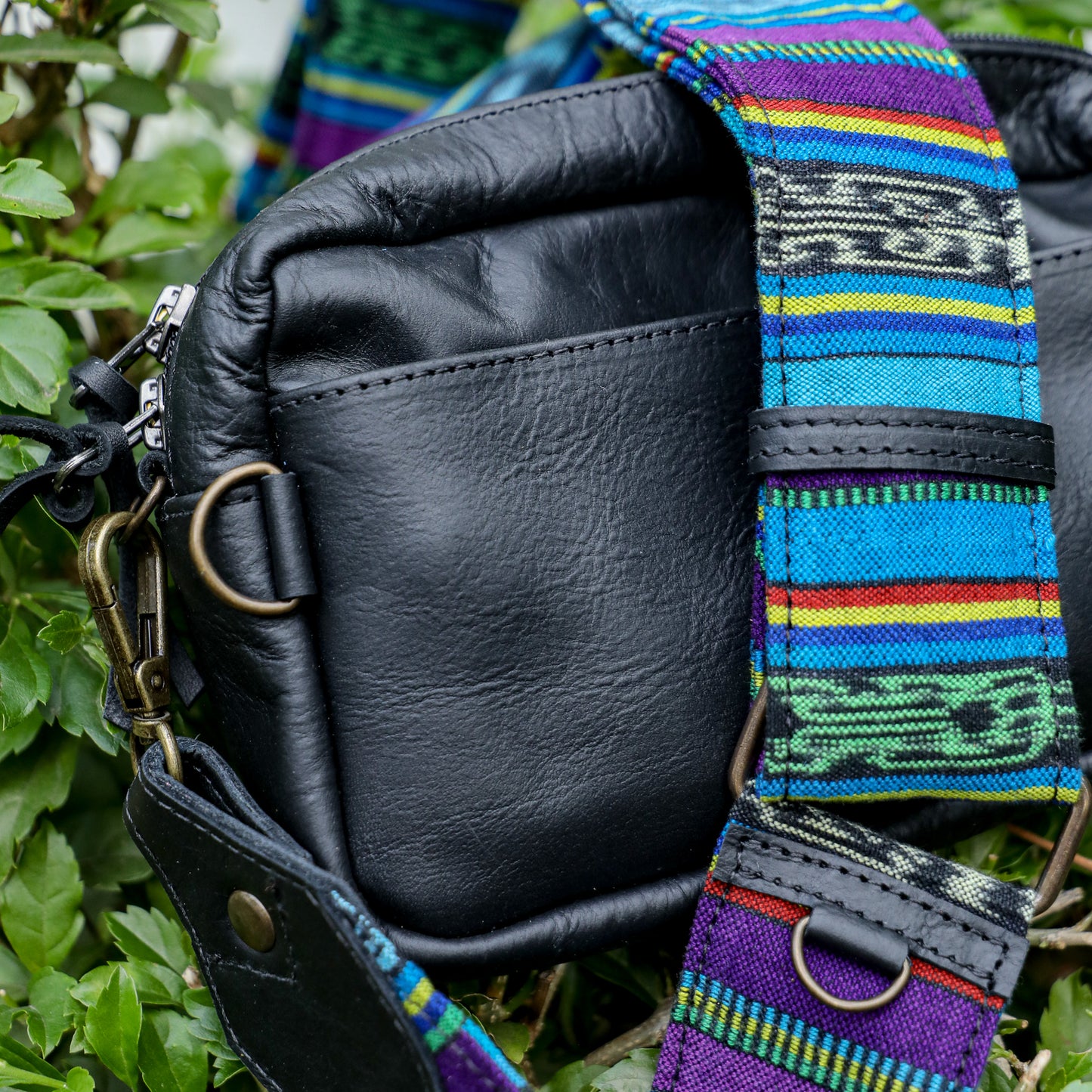 WANDER CROSSBODY SET - OOAK HUIPIL - BLACK - NO. 201214