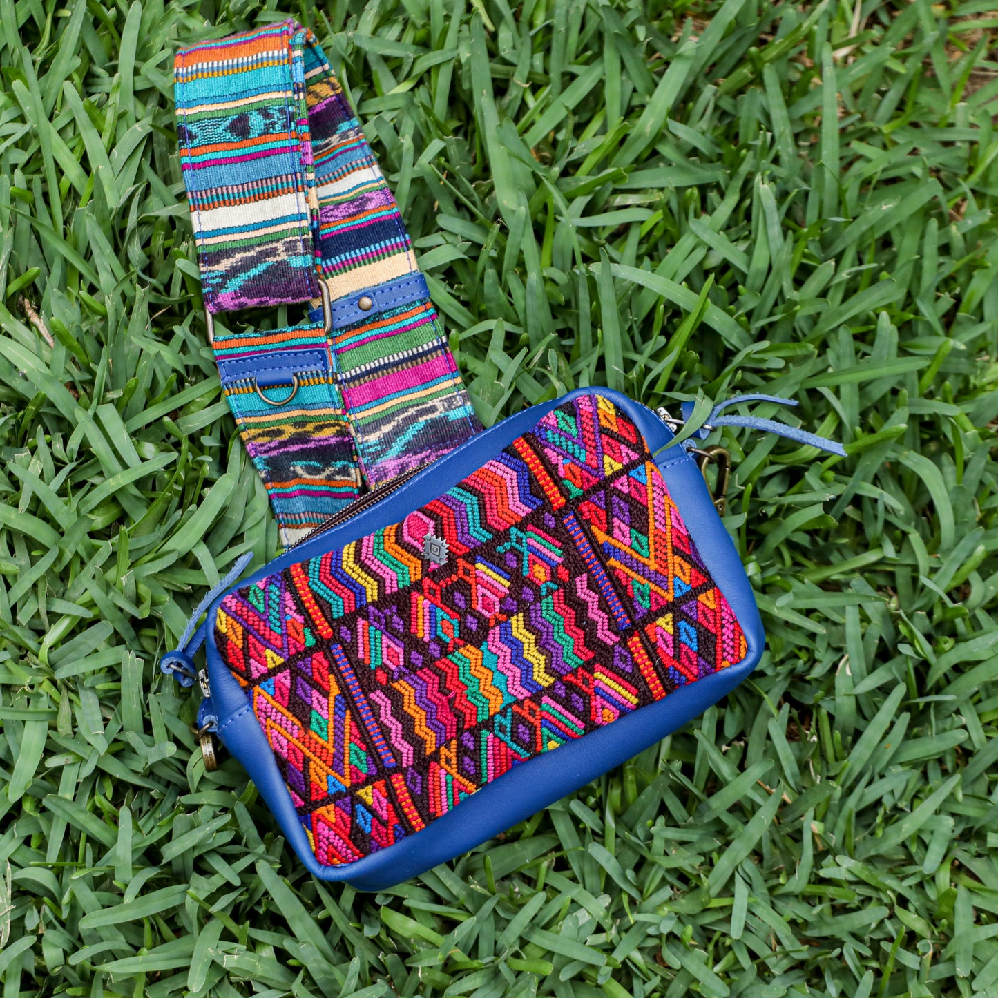 WANDER CROSSBODY SET - OOAK HUIPIL - COBALT - NO. 201212