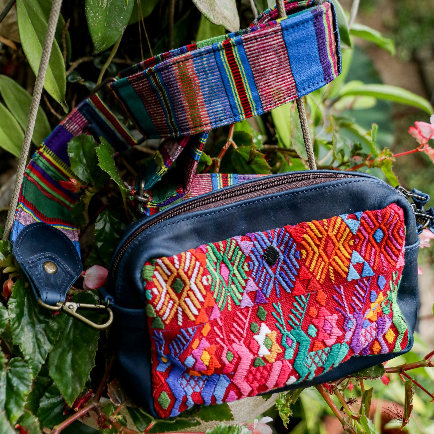 WANDER CROSSBODY SET - OOAK HUIPIL - NAVY - NO. 201215