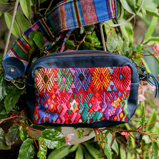 WANDER CROSSBODY SET - OOAK HUIPIL - NAVY - NO. 201215