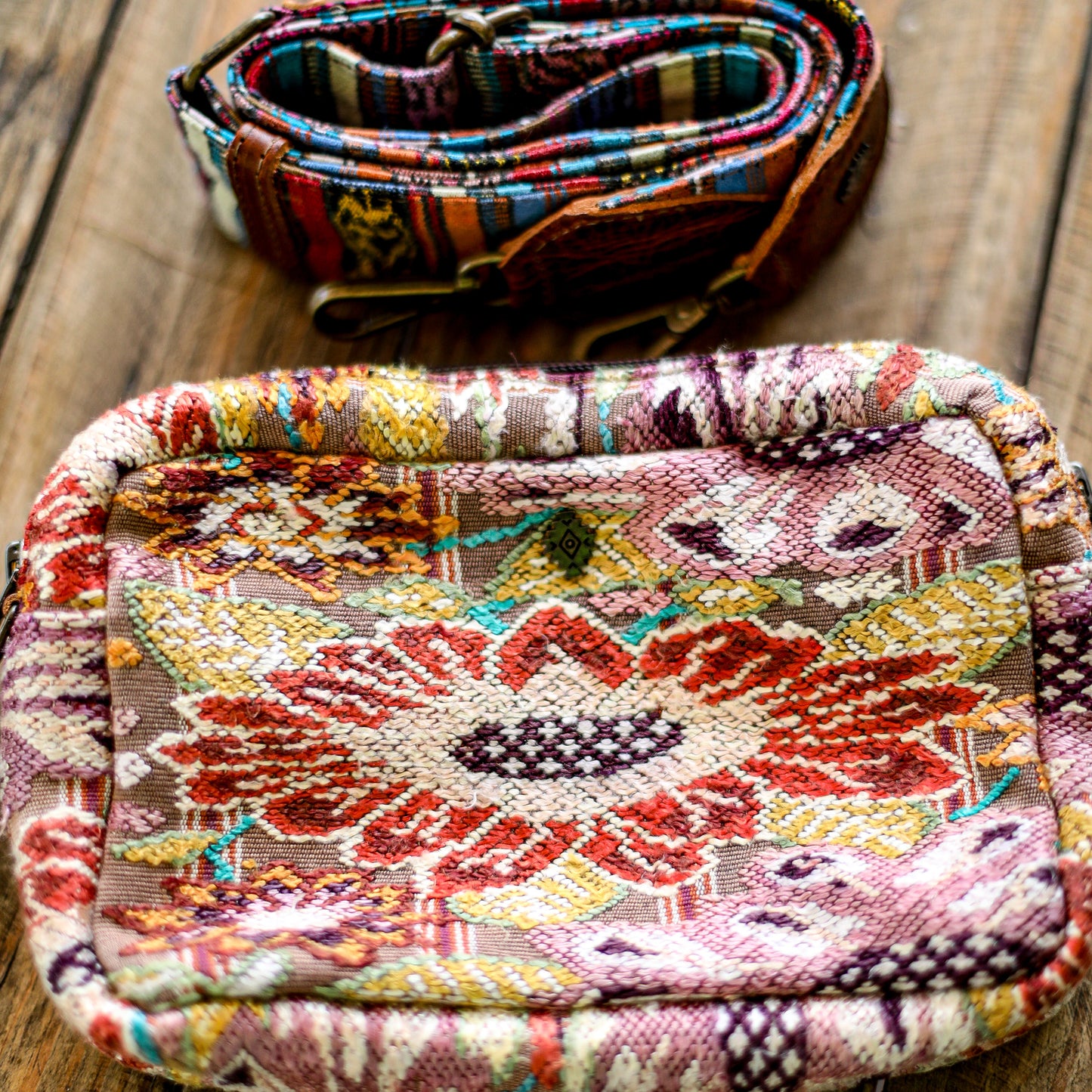 WANDER CROSSBODY SET - OOAK HUIPIL - HONEY - NO. 18556