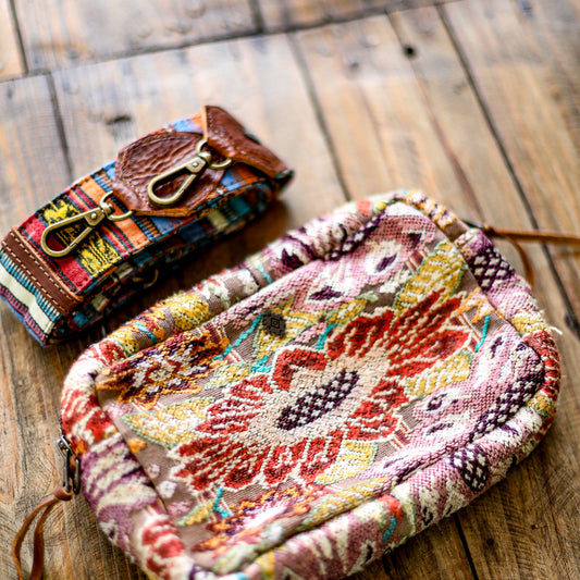 WANDER CROSSBODY SET - OOAK HUIPIL - HONEY - NO. 18556