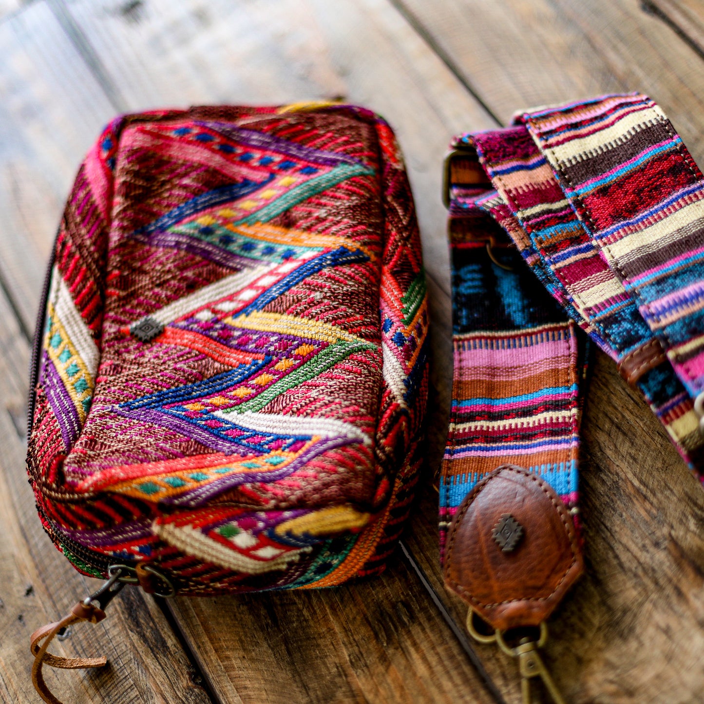 WANDER CROSSBODY SET - OOAK HUIPIL - HONEY - NO. 18563