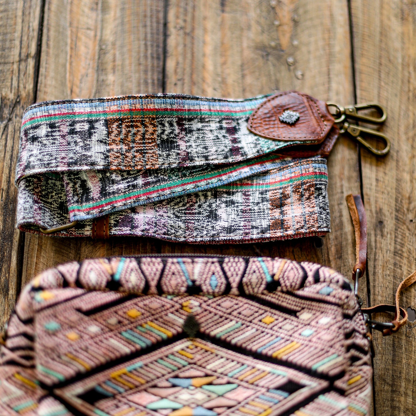 WANDER CROSSBODY SET - OOAK HUIPIL - HONEY - NO. 18562