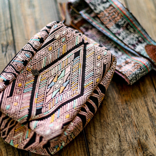 WANDER CROSSBODY SET - OOAK HUIPIL - HONEY - NO. 18562