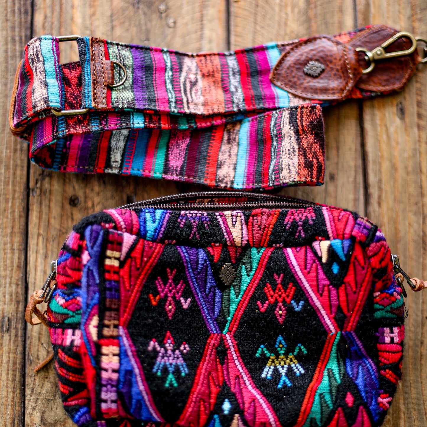 WANDER CROSSBODY SET - OOAK HUIPIL - HONEY - NO. 18554