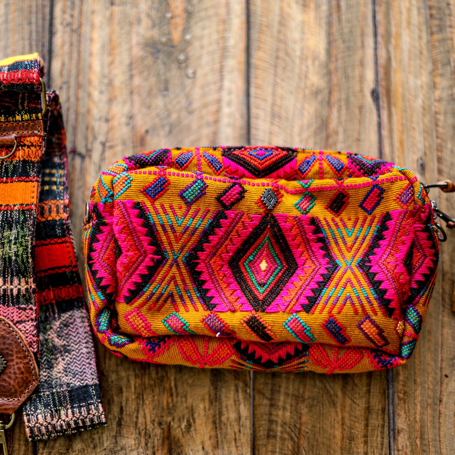 WANDER CROSSBODY SET - OOAK HUIPIL - HONEY - NO. 18560