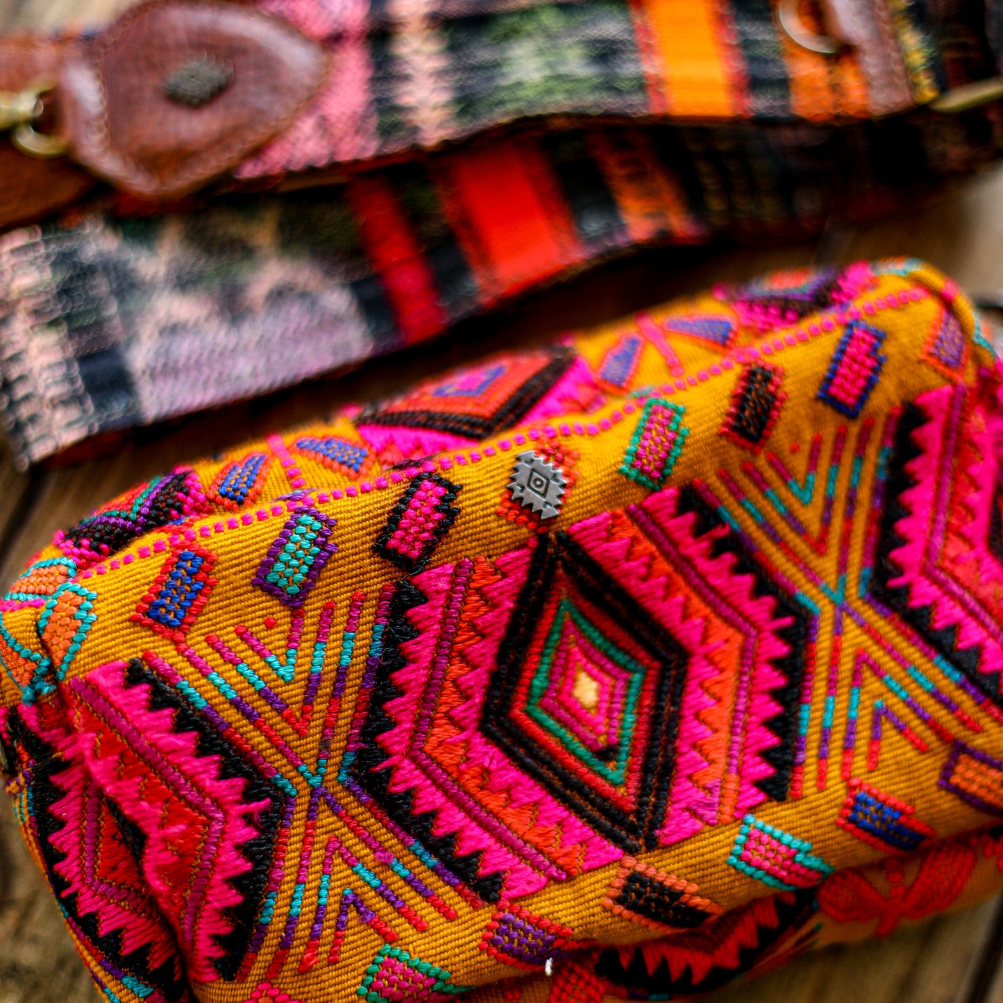 WANDER CROSSBODY SET - OOAK HUIPIL - HONEY - NO. 18560