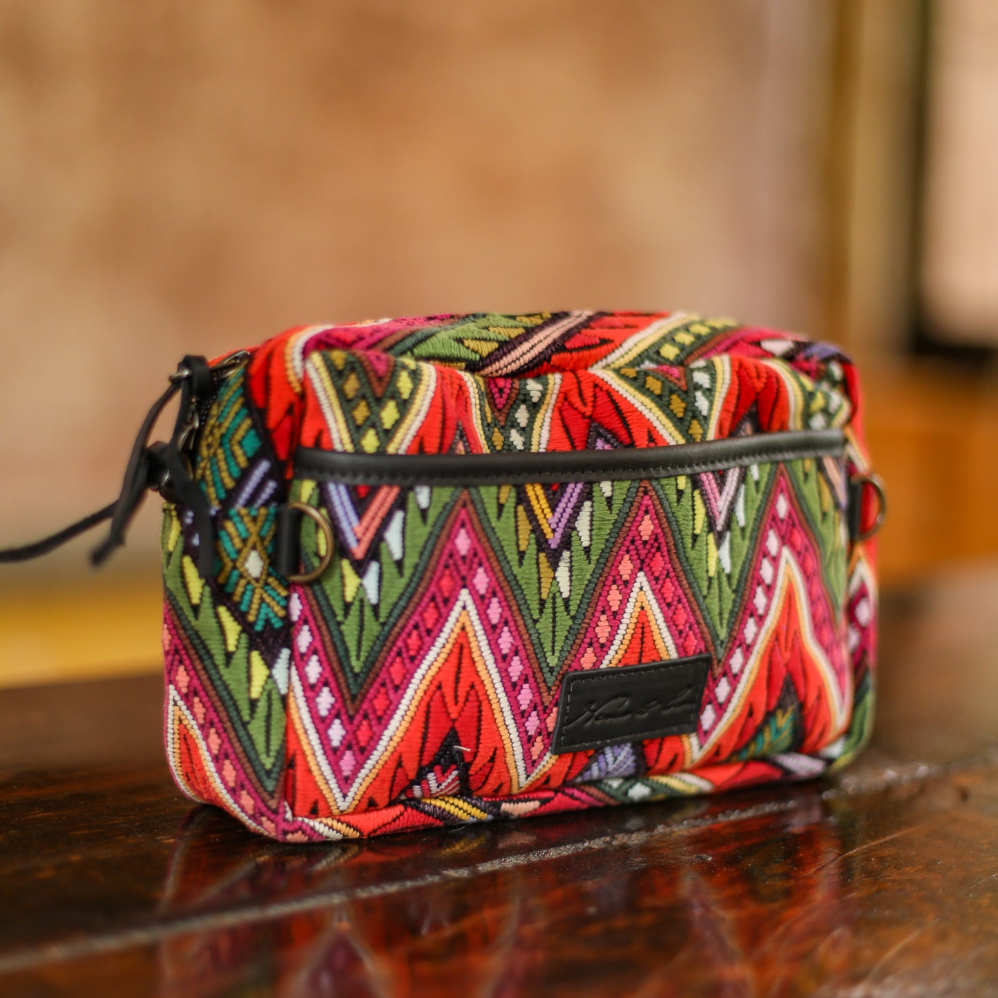 WANDER CROSSBODY BAG - LARGE - OOAK HUIPIL - BLACK - NO. 200467