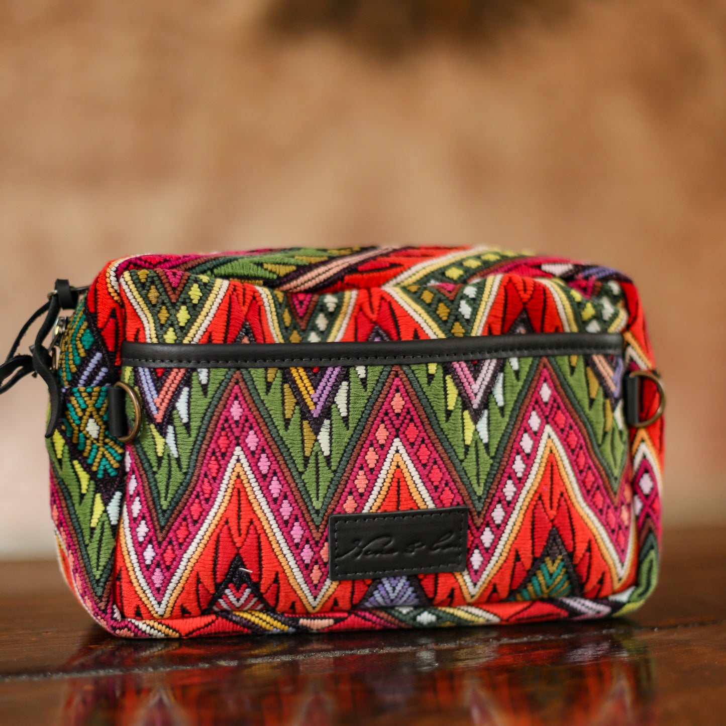 WANDER CROSSBODY BAG - LARGE - OOAK HUIPIL - BLACK - NO. 200467