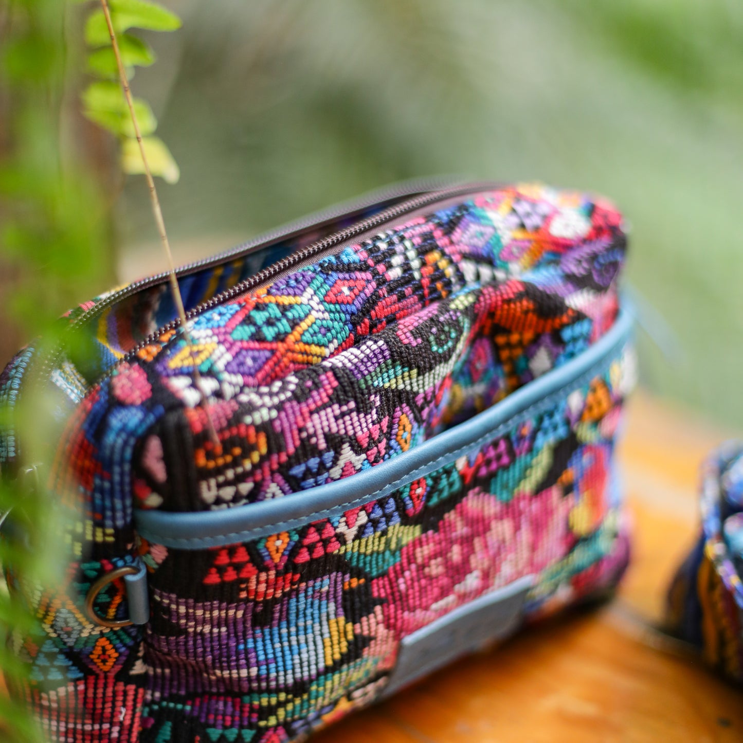 WANDER CROSSBODY BAG - LARGE - OOAK HUIPIL - CERULEAN - NO. 200482