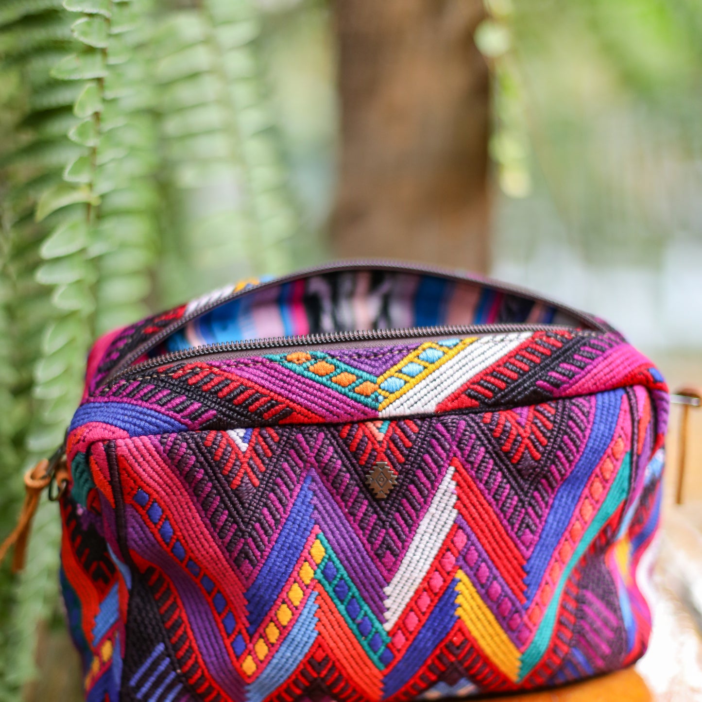WANDER CROSSBODY BAG - LARGE - OOAK HUIPIL - CAFE - NO. 200464