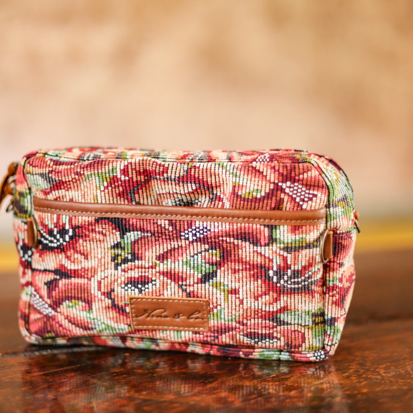WANDER CROSSBODY BAG - LARGE - OOAK HUIPIL - CAFE - NO. 200458