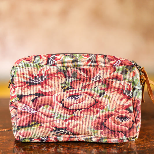 WANDER CROSSBODY BAG - LARGE - OOAK HUIPIL - CAFE - NO. 200458