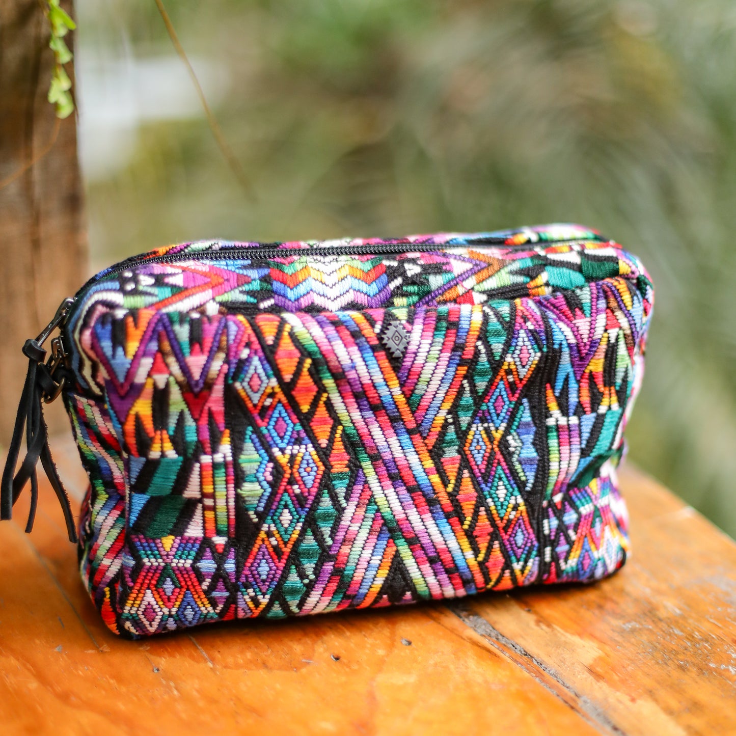 WANDER CROSSBODY BAG - LARGE - OOAK HUIPIL - BLACK - NO. 200475
