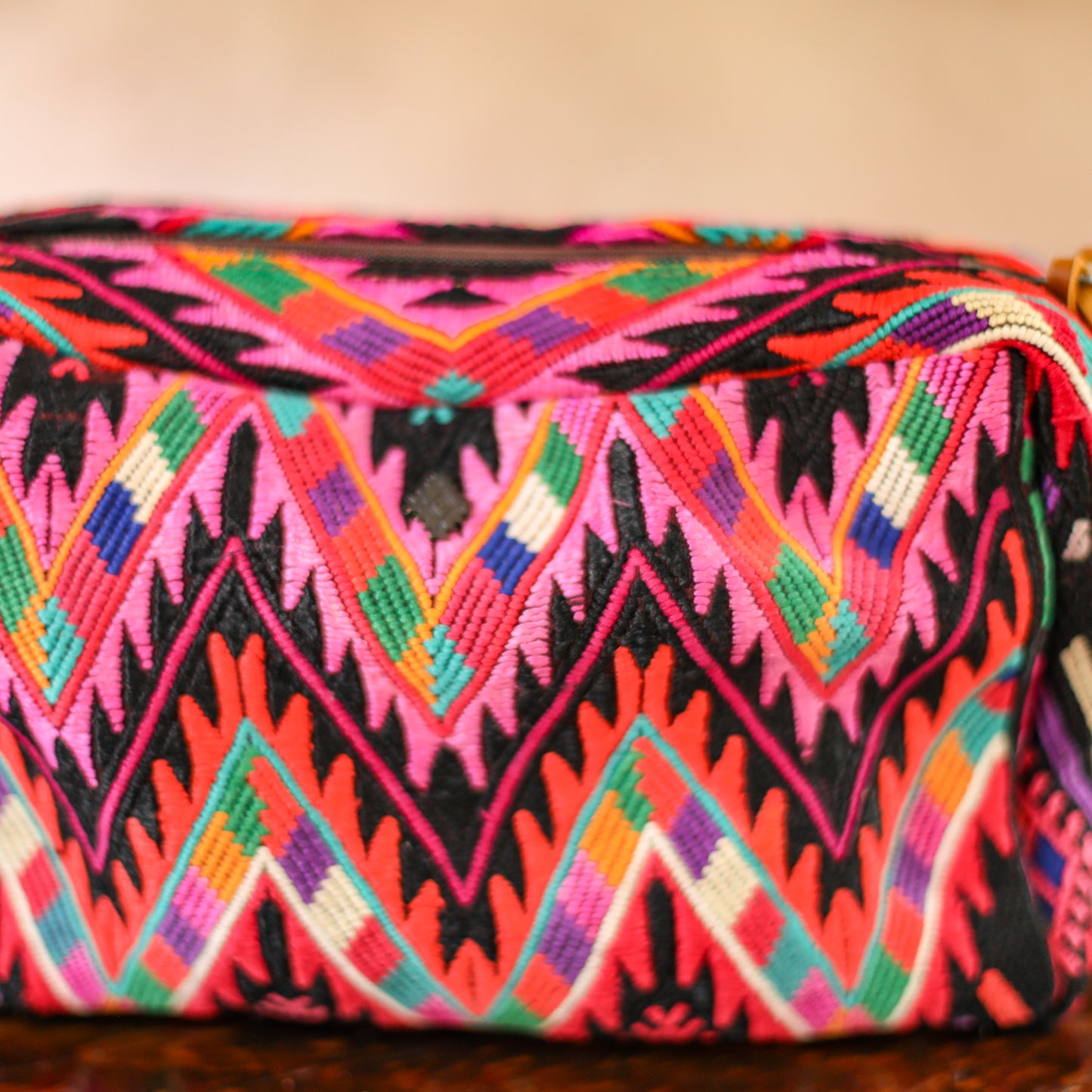 WANDER CROSSBODY BAG - LARGE - OOAK HUIPIL - CAFE - NO. 200457