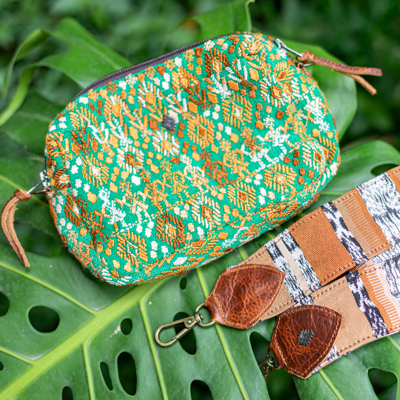 WANDER CROSSBODY SET - OOAK HUIPIL - HONEY - NO. 17872