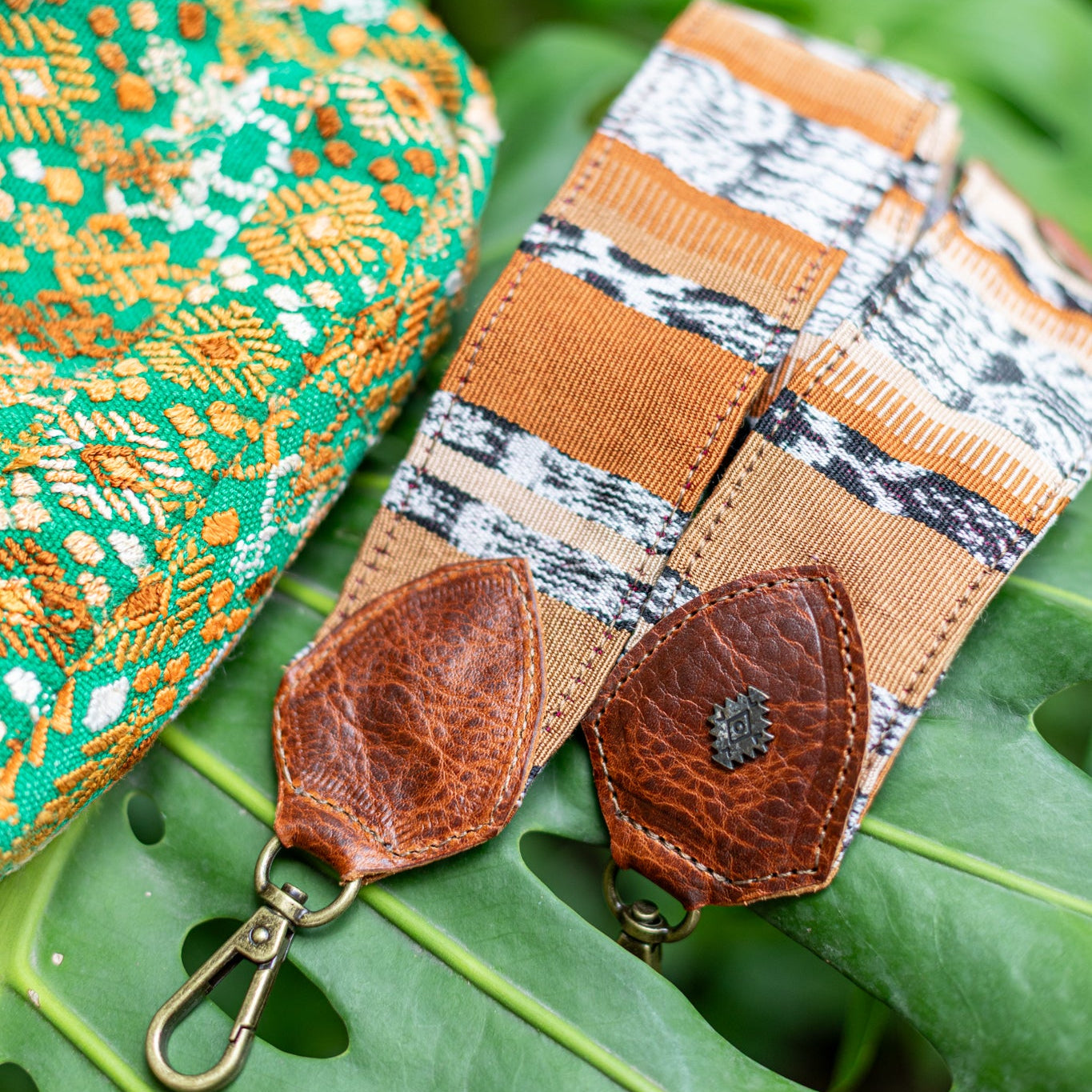 WANDER CROSSBODY SET - OOAK HUIPIL - HONEY - NO. 17872