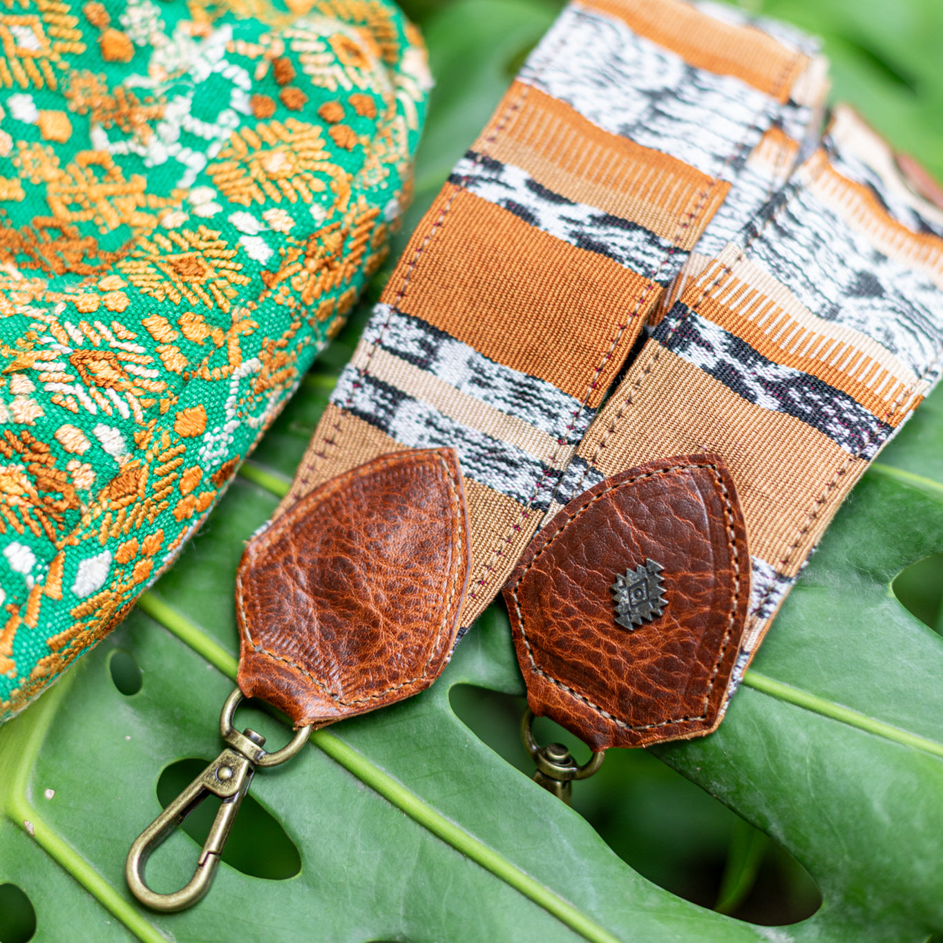 WANDER CROSSBODY SET - OOAK HUIPIL - HONEY - NO. 17872