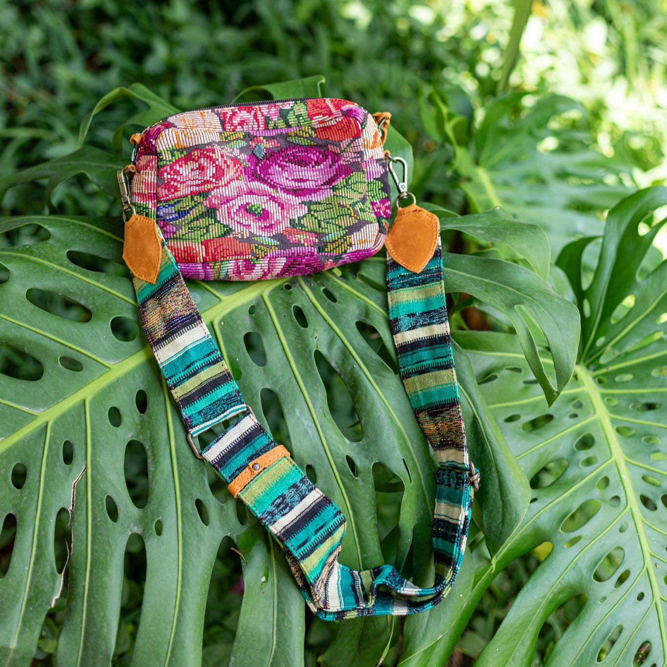 WANDER CROSSBODY SET - OOAK HUIPIL - BOURBON - NO. 17868