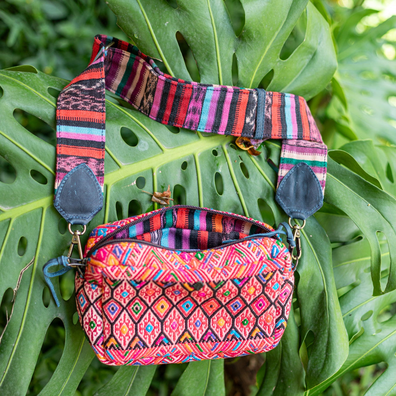 WANDER CROSSBODY SET - OOAK HUIPIL - NAVY - NO. 17865