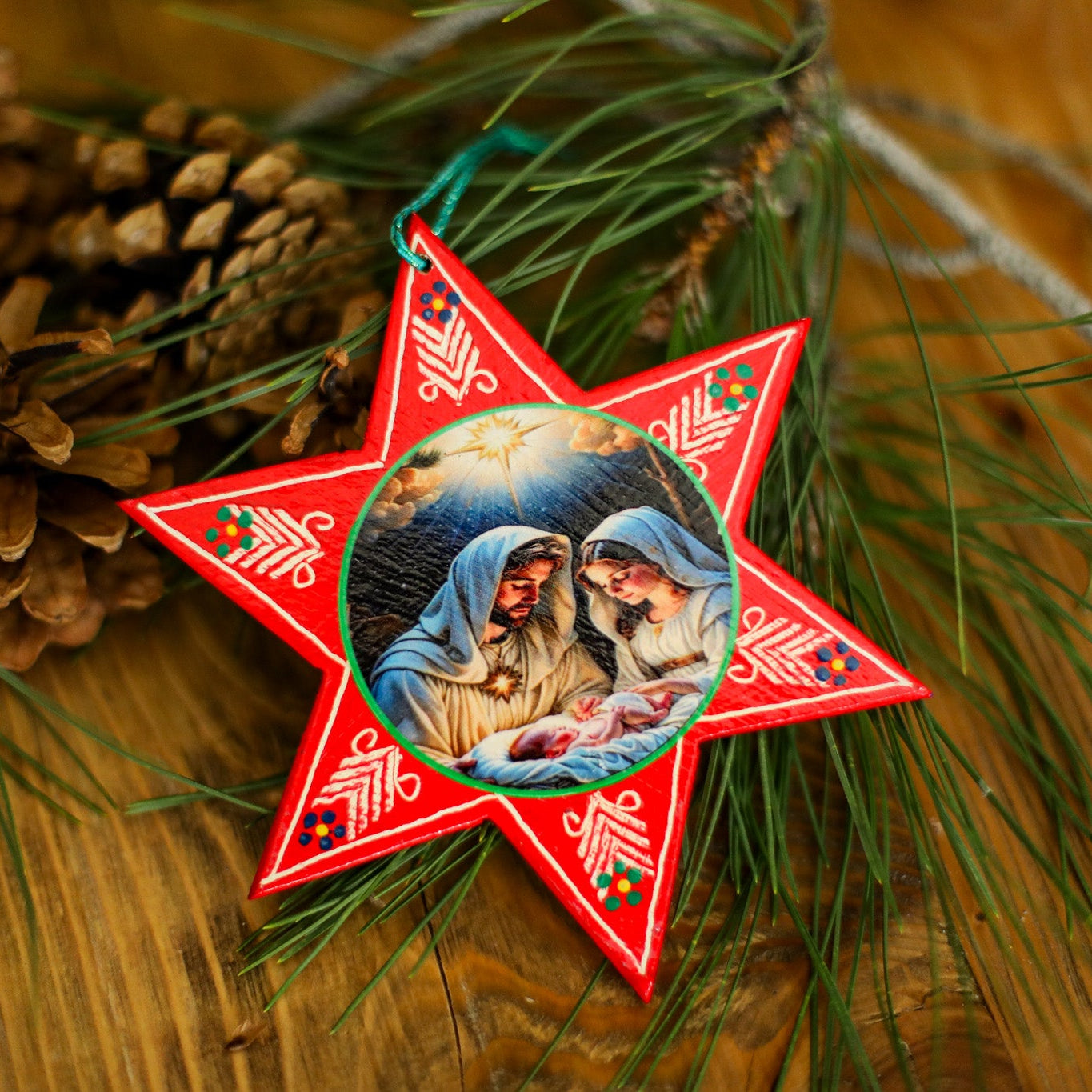 WOODEN STAR ORNAMENT - LARGE
