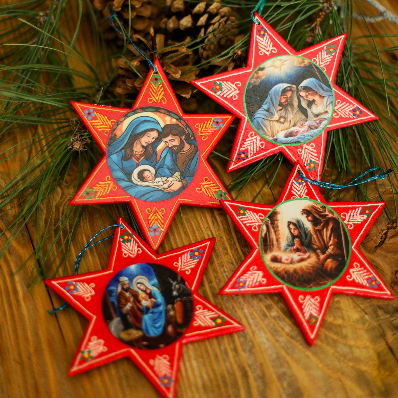 WOODEN STAR ORNAMENT - LARGE
