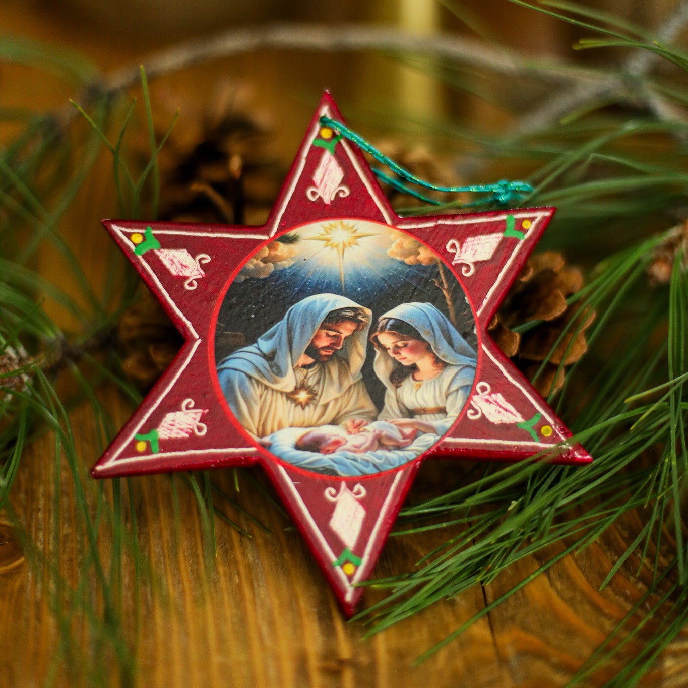 WOODEN STAR ORNAMENT - LARGE