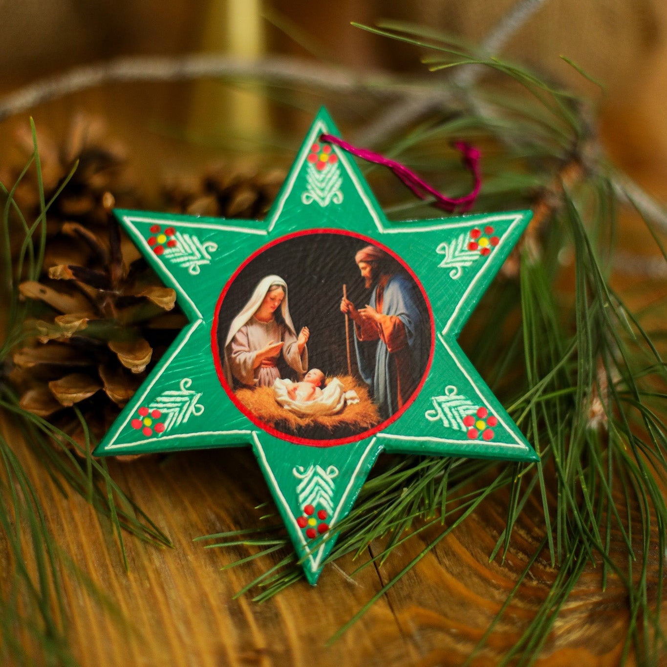 WOODEN STAR ORNAMENT - LARGE