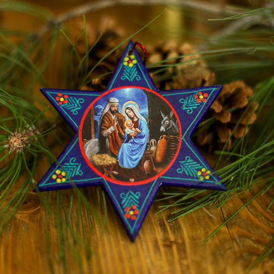 WOODEN STAR ORNAMENT - LARGE
